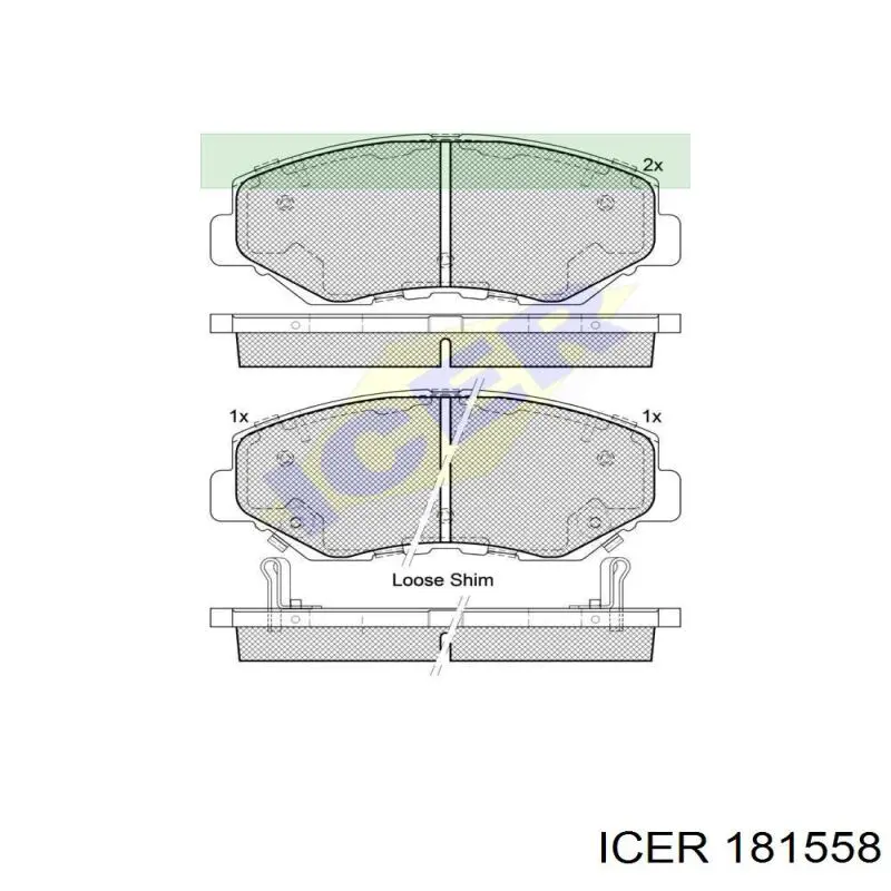 181558 Icer колодки тормозные передние дисковые