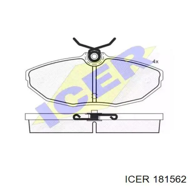 Задние тормозные колодки 181562 Icer