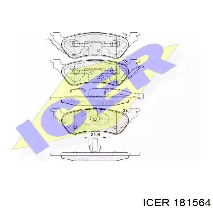 181564 Icer колодки тормозные задние дисковые