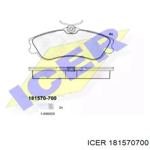 181570-700 Icer передние тормозные колодки