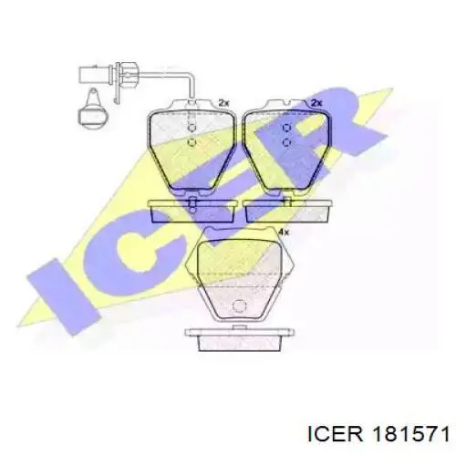 181571 Icer колодки тормозные передние дисковые
