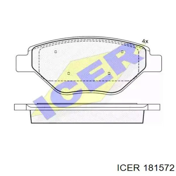 Передние тормозные колодки 181572 Icer