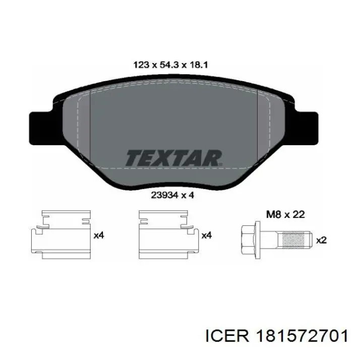 181572701 Icer Колодки передние