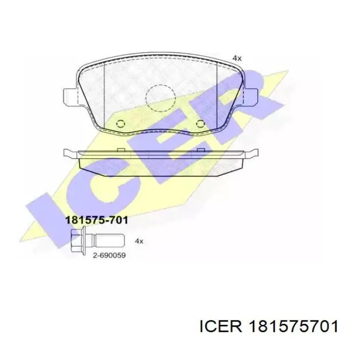 181575-701 Icer колодки тормозные передние дисковые