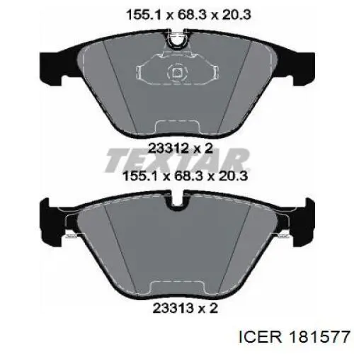 181577 Icer Колодки передние