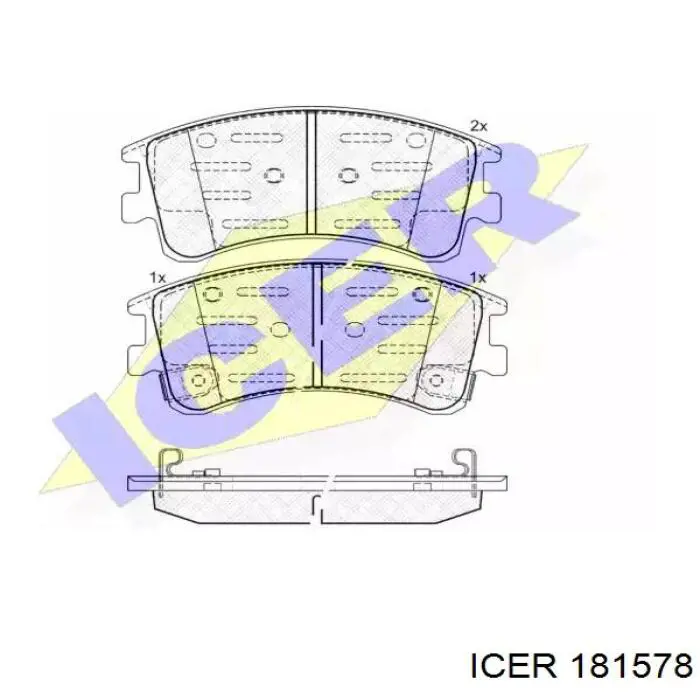 181578 Icer колодки тормозные передние дисковые