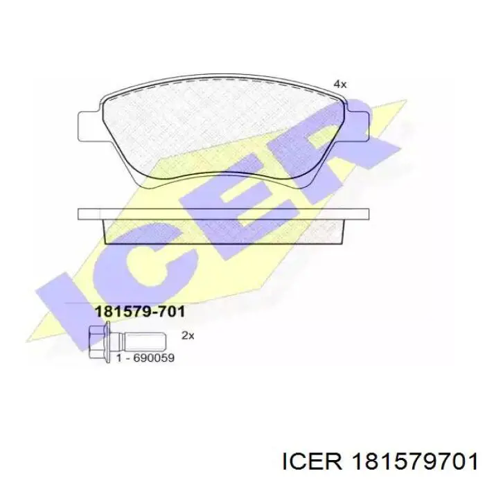 181579-701 Icer колодки тормозные передние дисковые