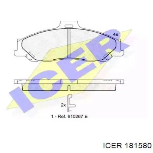 Передние тормозные колодки 181580 Icer