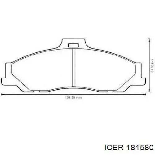 Pastillas de freno delanteras 181580 Icer