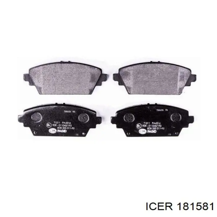 Передние тормозные колодки 181581 Icer