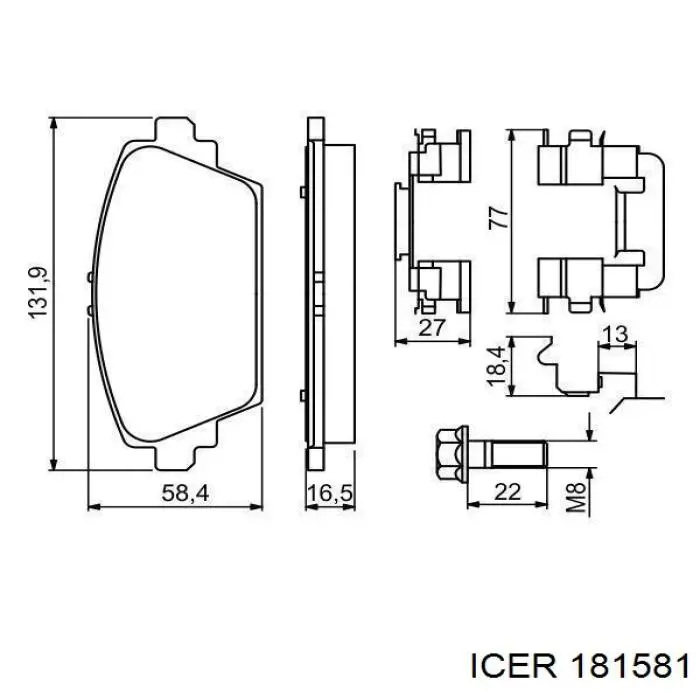 181581 Icer Колодки передние