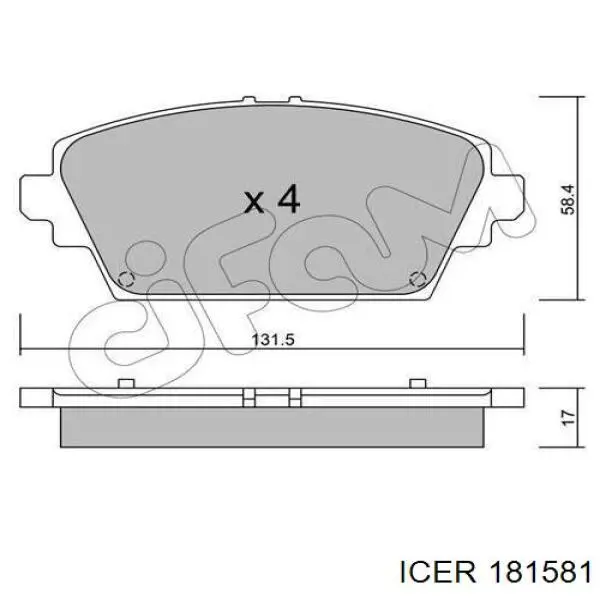 181581 Icer Колодки передние