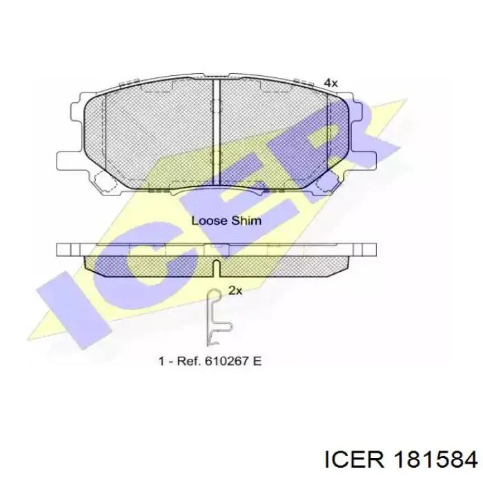 Передние тормозные колодки 181584 Icer