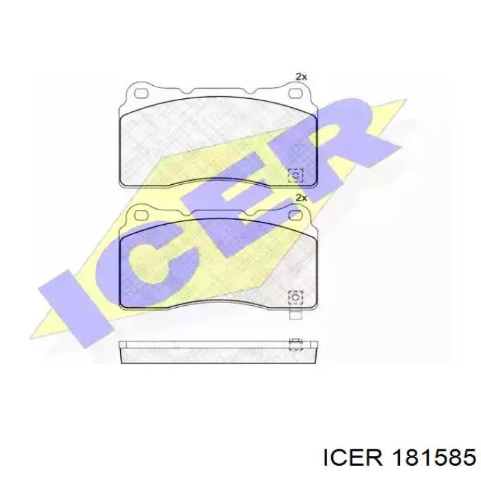 181585 Icer колодки тормозные передние дисковые
