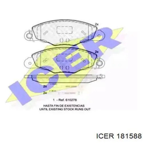 Передние тормозные колодки 181588 Icer