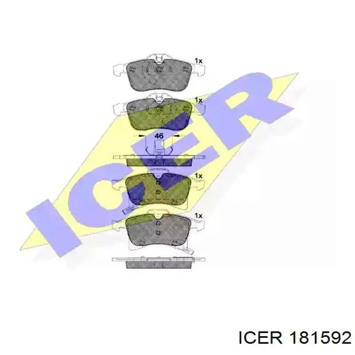 181592 Icer колодки тормозные передние дисковые