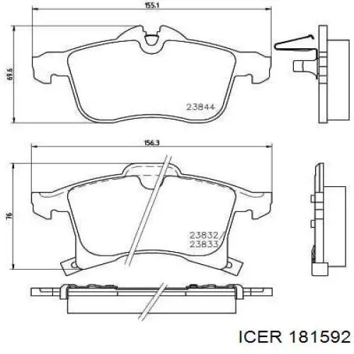 181592 Icer Колодки передние