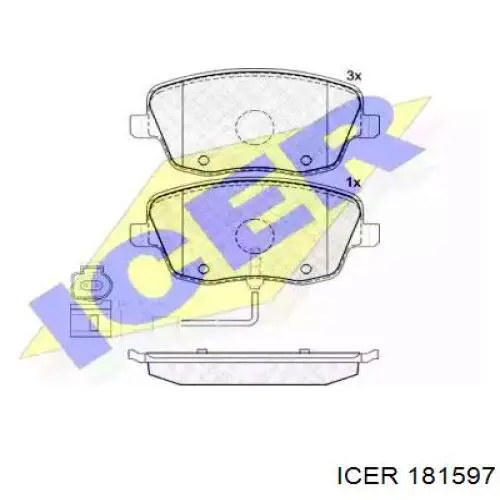 181597 Icer колодки тормозные передние дисковые