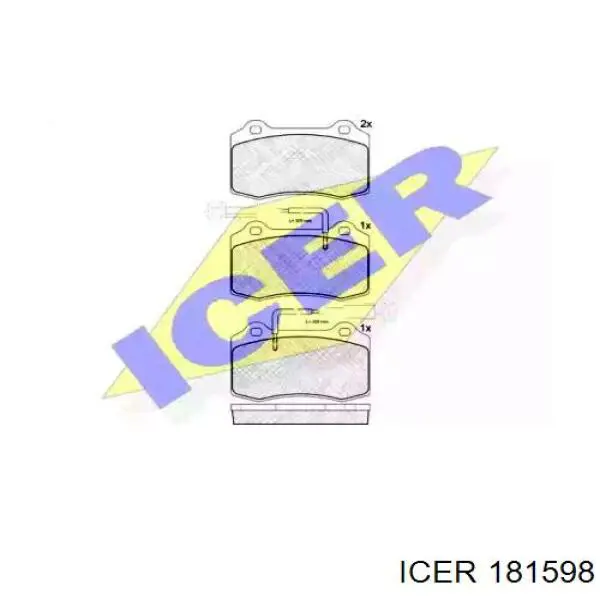 Передние тормозные колодки 181598 Icer