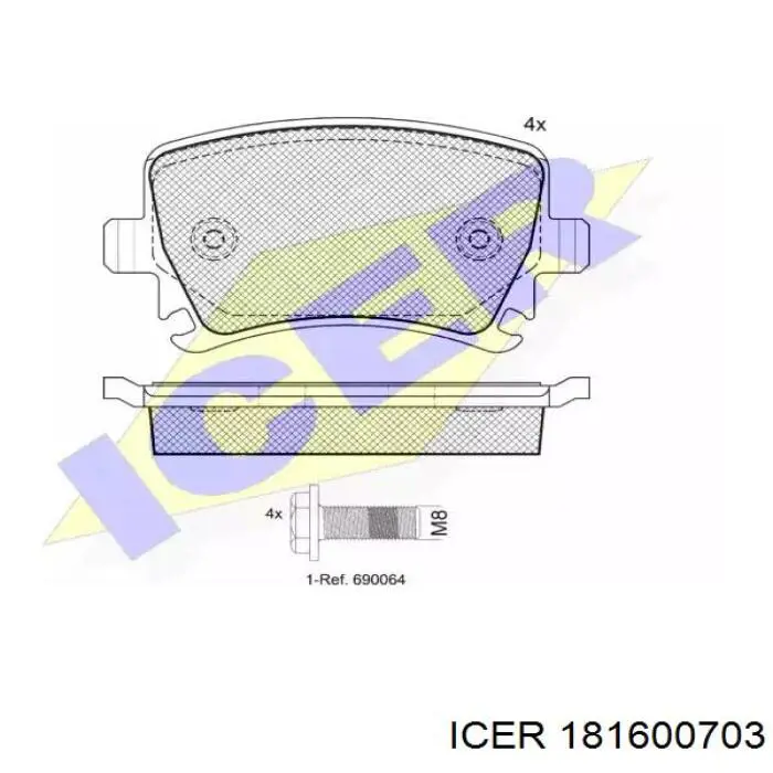 181600-703 Icer колодки тормозные задние дисковые