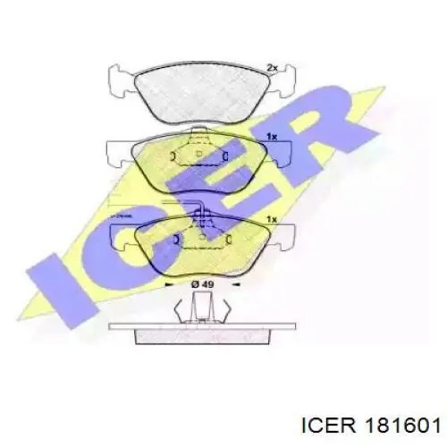 181601 Icer колодки тормозные передние дисковые
