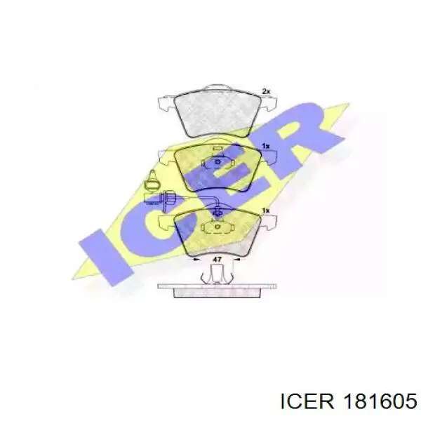 181605 Icer колодки тормозные передние дисковые