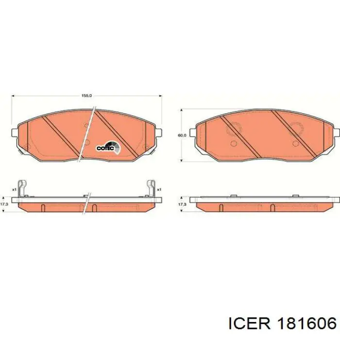 Тормозные колодки Icer 181606
