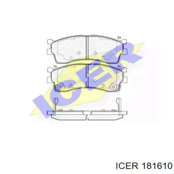 181610 Icer колодки тормозные передние дисковые