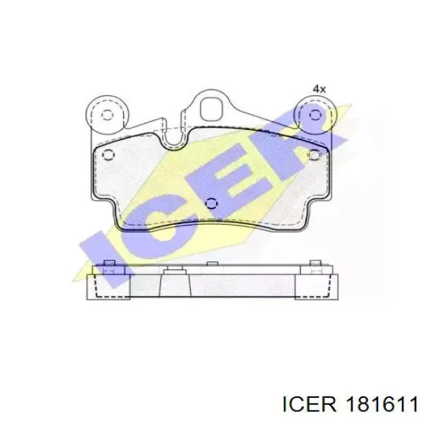 Pastillas de freno traseras 181611 Icer