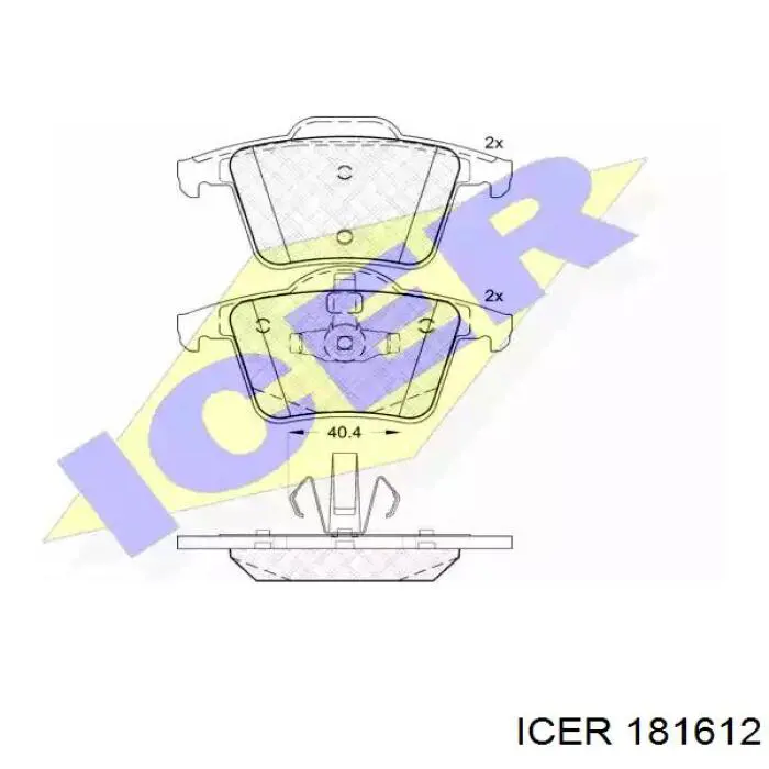 Задние тормозные колодки 181612 Icer