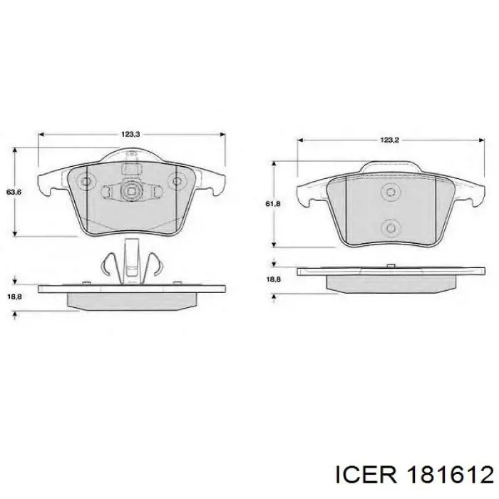 Задние дисковые колодки Icer 181612