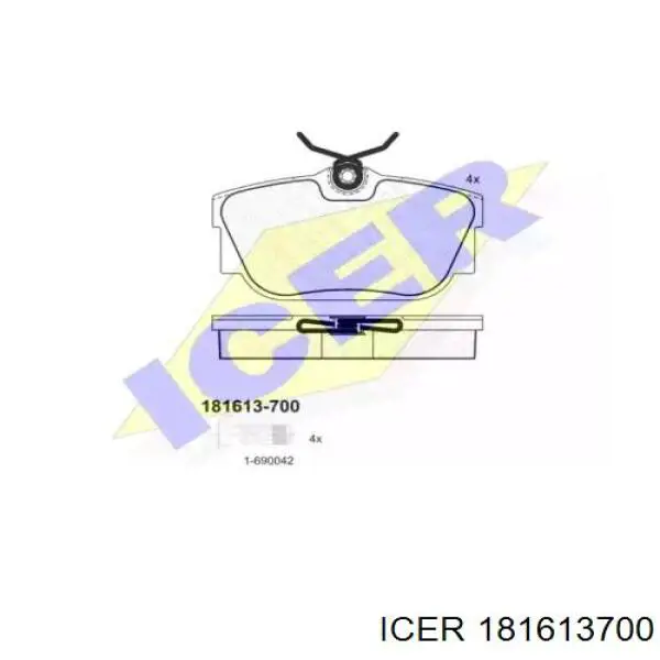 181613-700 Icer колодки тормозные задние дисковые