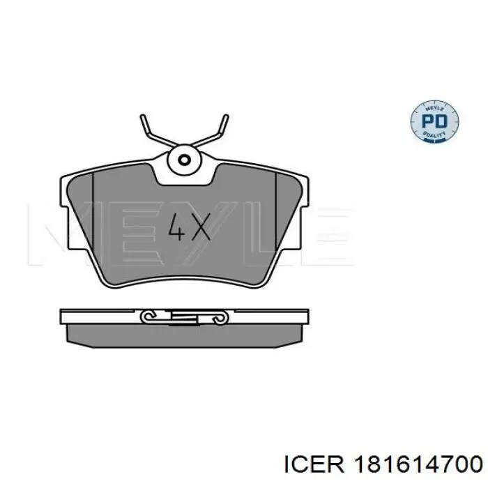 Купить 181614700 Icer Колодки тормозные задние, дисковые