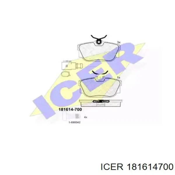 181614700 Icer Колодки тормозные дисковые комплект