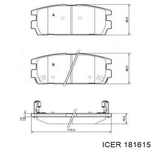 Купить 181615 Icer Колодки тормозные задние, дисковые