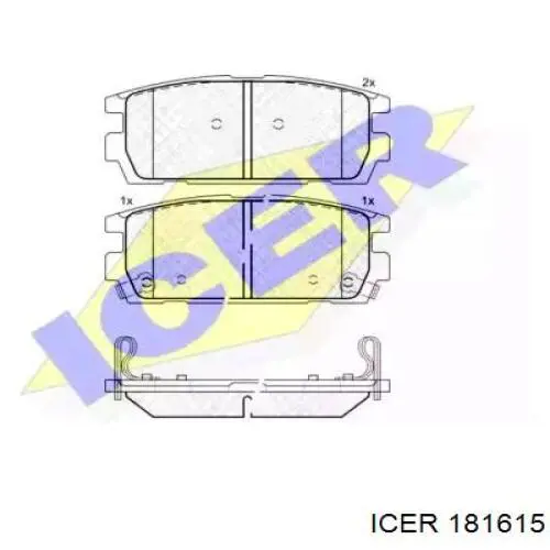 Задние тормозные колодки 181615 Icer