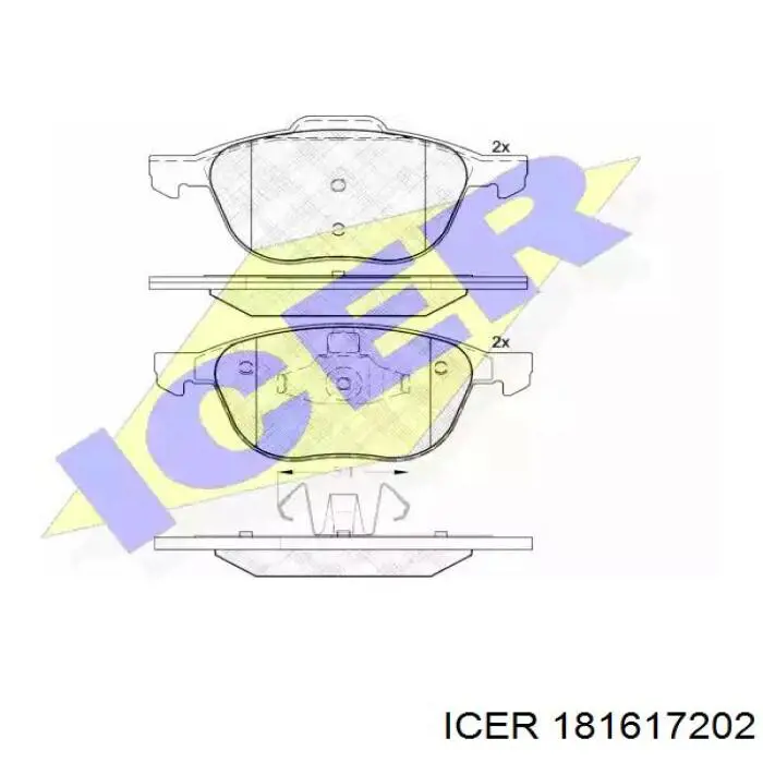 181617202 Icer колодки тормозные передние дисковые