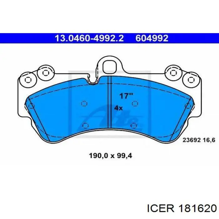 181620 Icer Колодки передние