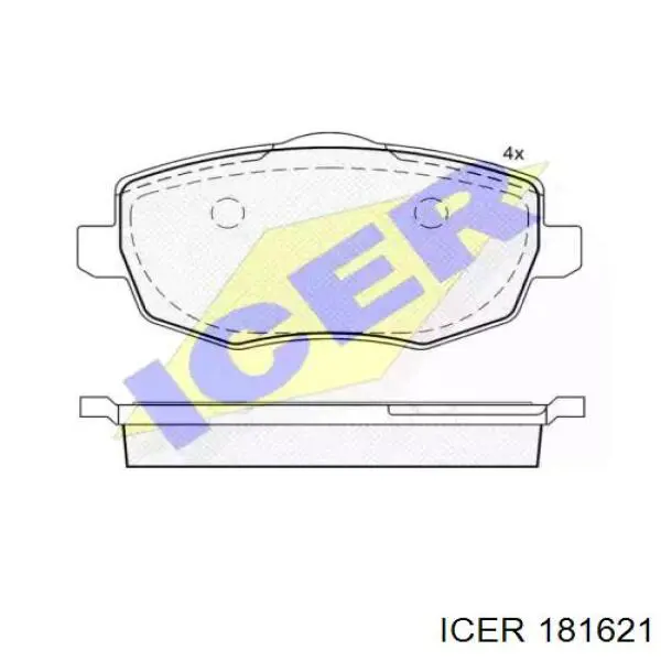 Передние тормозные колодки 181621 Icer