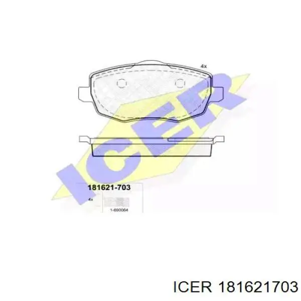 Передние тормозные колодки 181621703 Icer