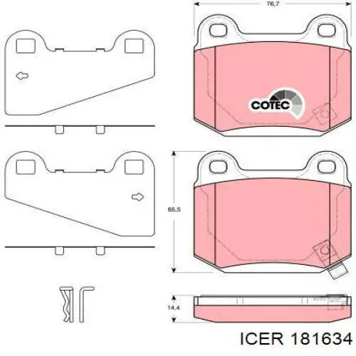 Колодки дисковые  Icer 181634 цена, от 24.61 USD