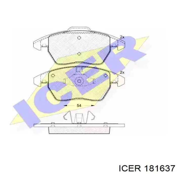 181637 Icer колодки тормозные передние дисковые