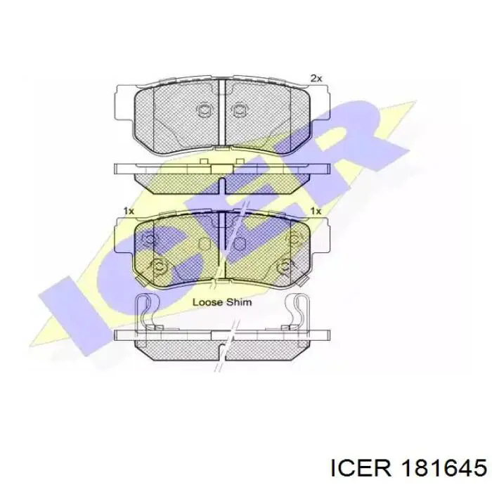 Задние тормозные колодки 181645 Icer