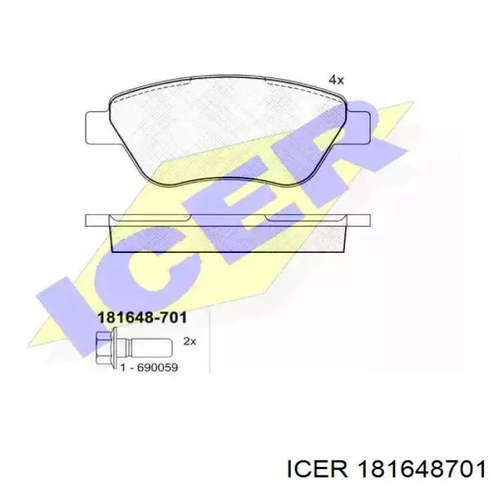 Передние тормозные колодки 181648701 Icer