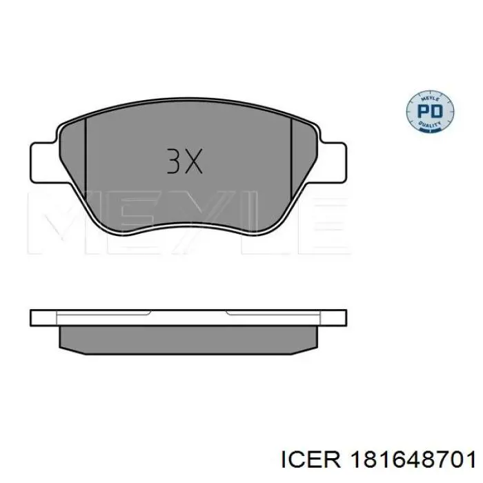 Передние тормозные колодки 181648701 Icer
