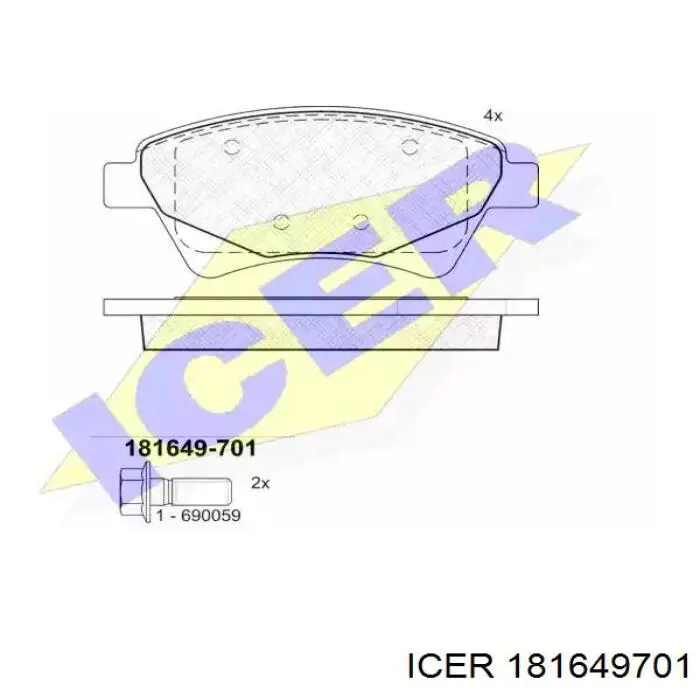 181649-701 Icer колодки тормозные передние дисковые