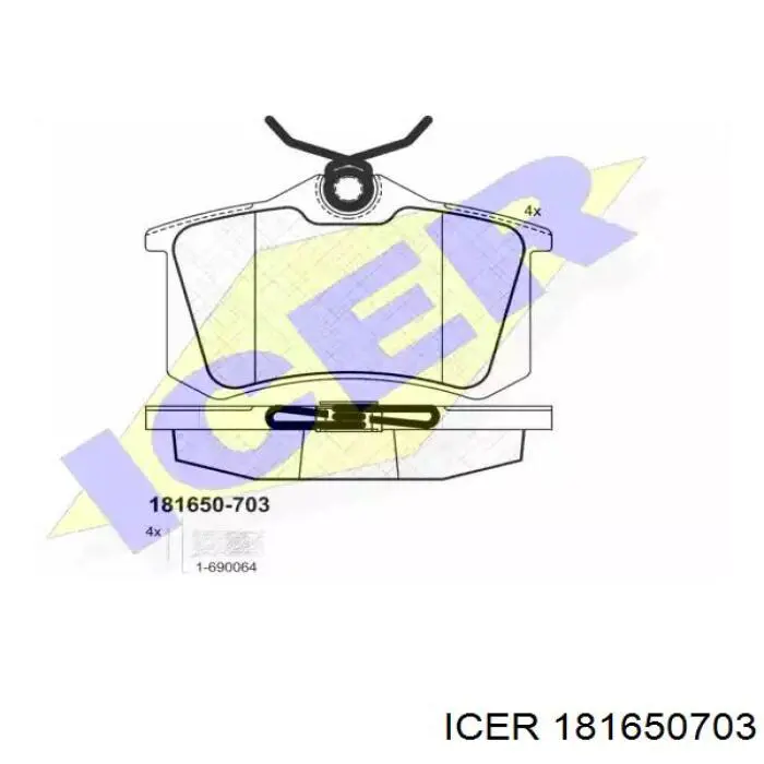 181650-703 Icer колодки тормозные задние дисковые
