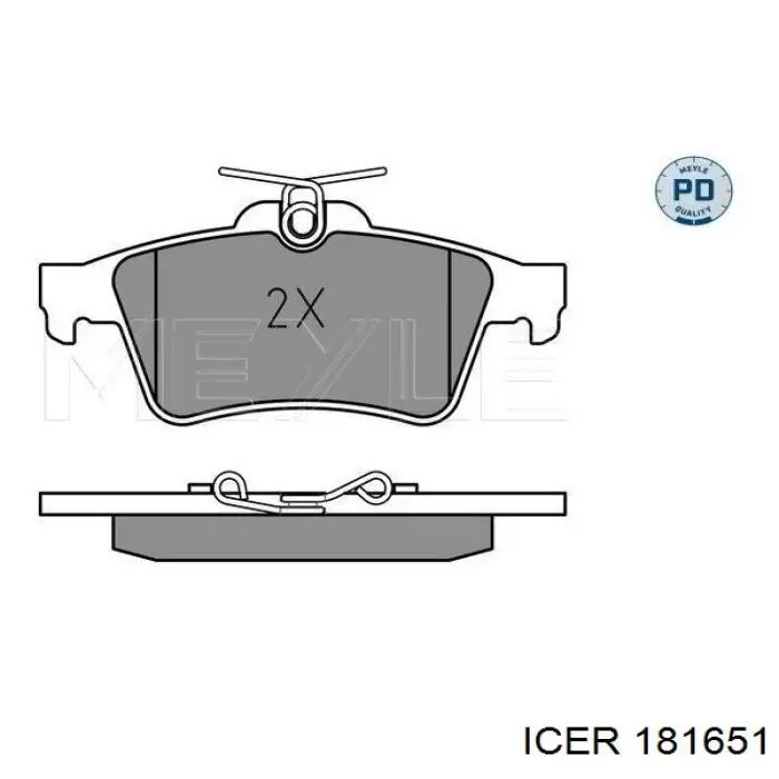 Задние тормозные колодки 181651 Icer