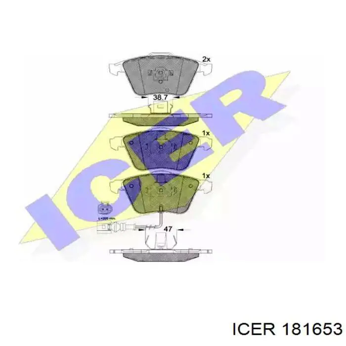 181653 Icer колодки тормозные передние дисковые