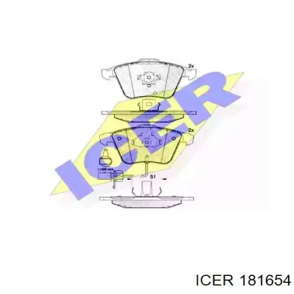 Купить 181654 Icer Колодки тормозные